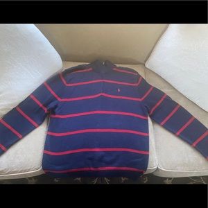 Navy and red stripe sweater